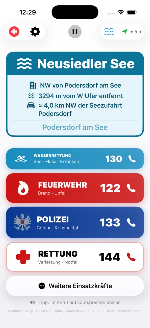 Notruf am Gewässer